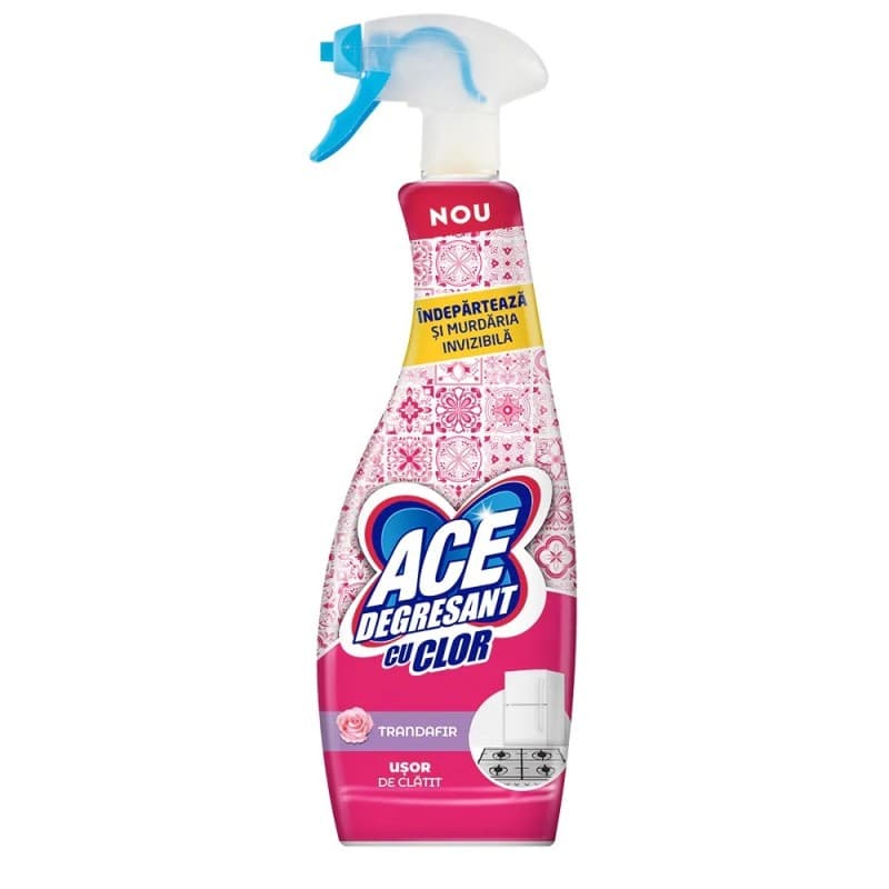 ACE SOLUȚIE SPRAY DEGRESANT BUCĂTĂRIE CU CLOR 650 ML TRANDAFIR