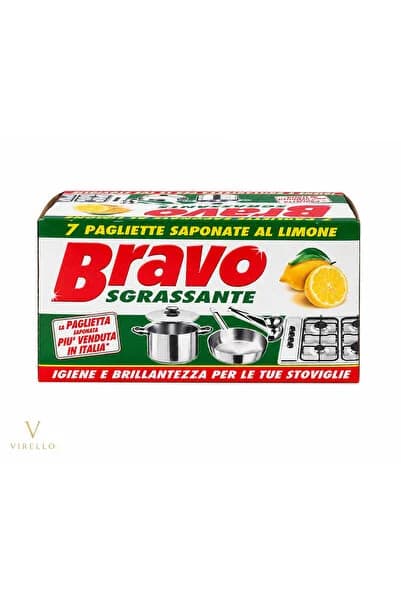 Bureți de Sârmă cu Săpun Sgrassante, Aromă de Lămâie, 7 bucăți