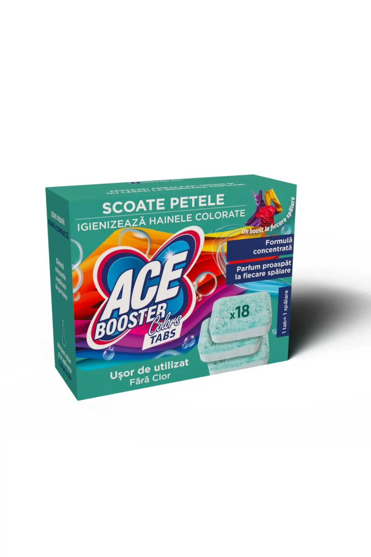 Tablete Booster Colors pentru îndepărtarea petelor 18 bucăți