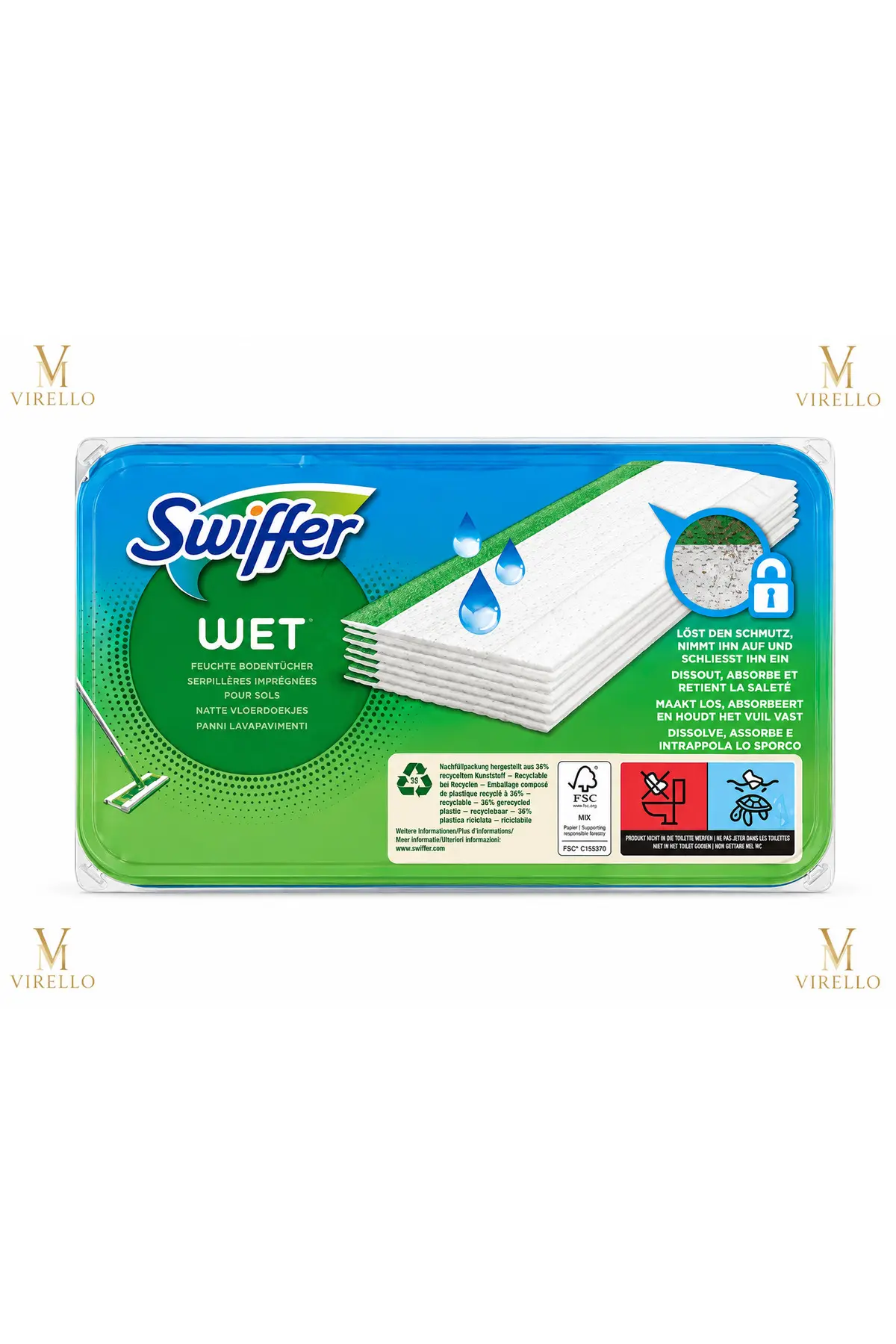 Wet – Lavete Umede pentru Mop, Rezerve pentru Curățarea Pardoselilor 10 buc
