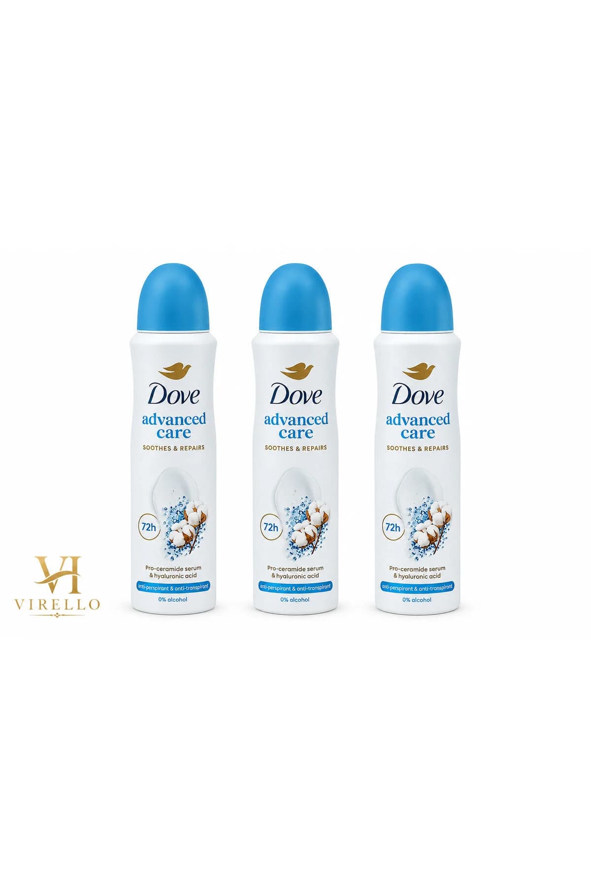 Set 3 x Deodorant Spray Îngrijire Avansată Calmează și Repară, 150 ml, Protecție 72h, Pro-Ceramide și Acid Hialuronic