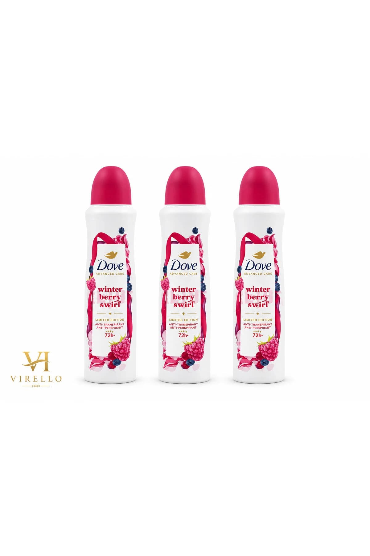 Set 3 x Deodorant Spray Advanced Care Winter Berry Swirl, 150 ml, Ediție Limitată, Protecție 72h