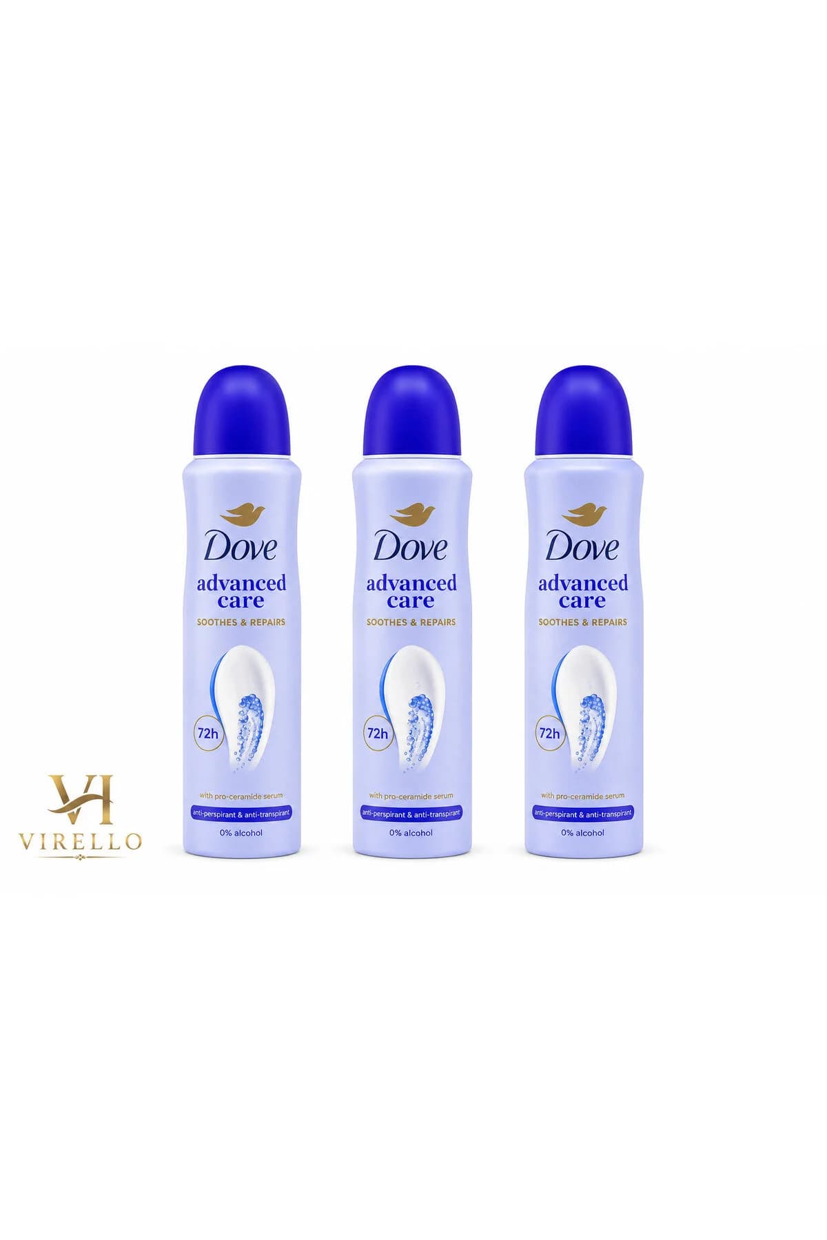 Set 3 x Deodorant Spray Îngrijire Avansată Calmează și Repară, 150 ml, Protecție 72h, Pro-Ceramide, 0% Alcool