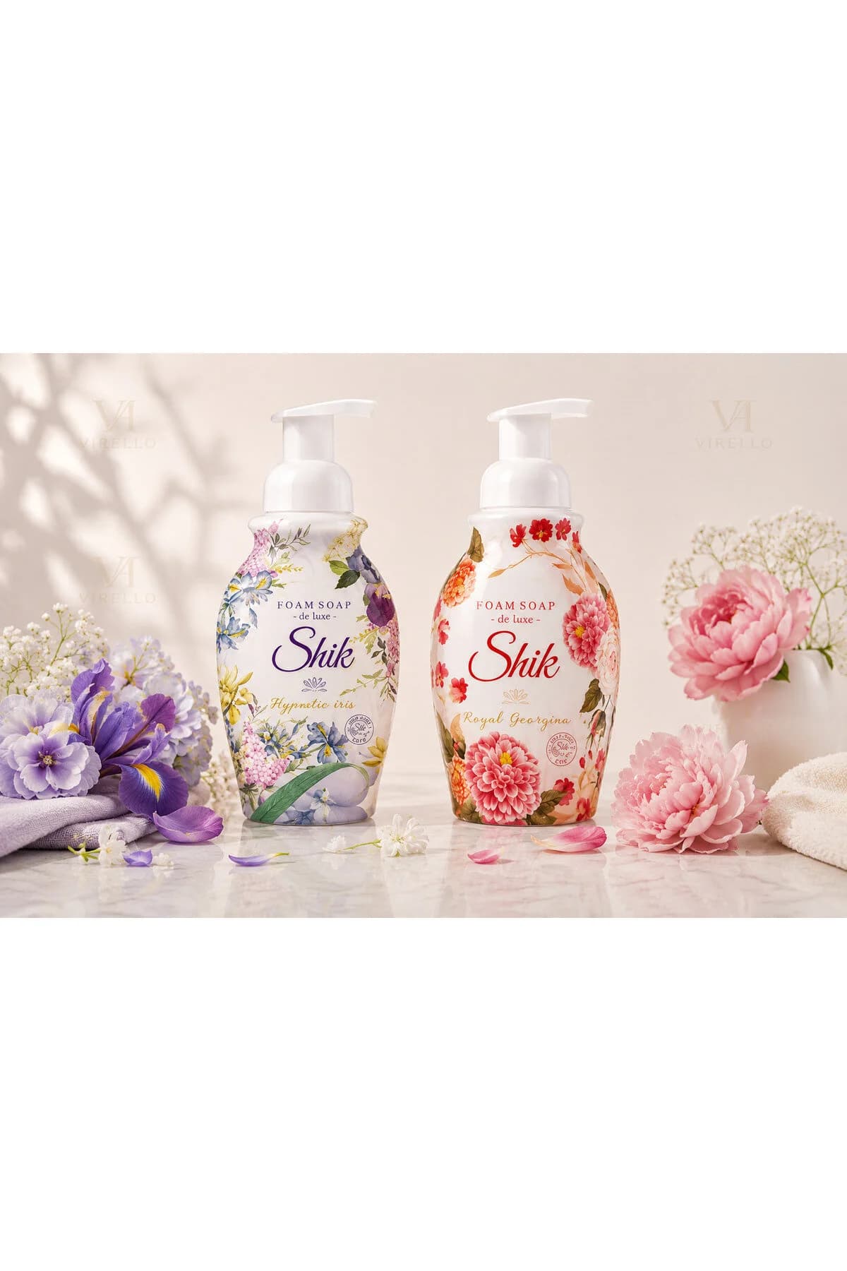 Set 2 Săpunuri Spumă de Luxe, Hypnotic Iris & Royal Georgina, 500 ml/buc – 1 L