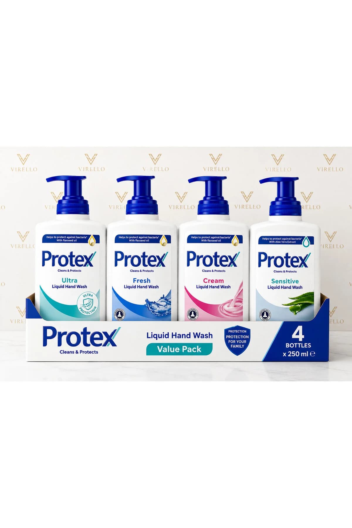 Set Săpun Lichid pentru Mâini, 4 x 250 ml – Ultra, Fresh, Cream & Sensitive
