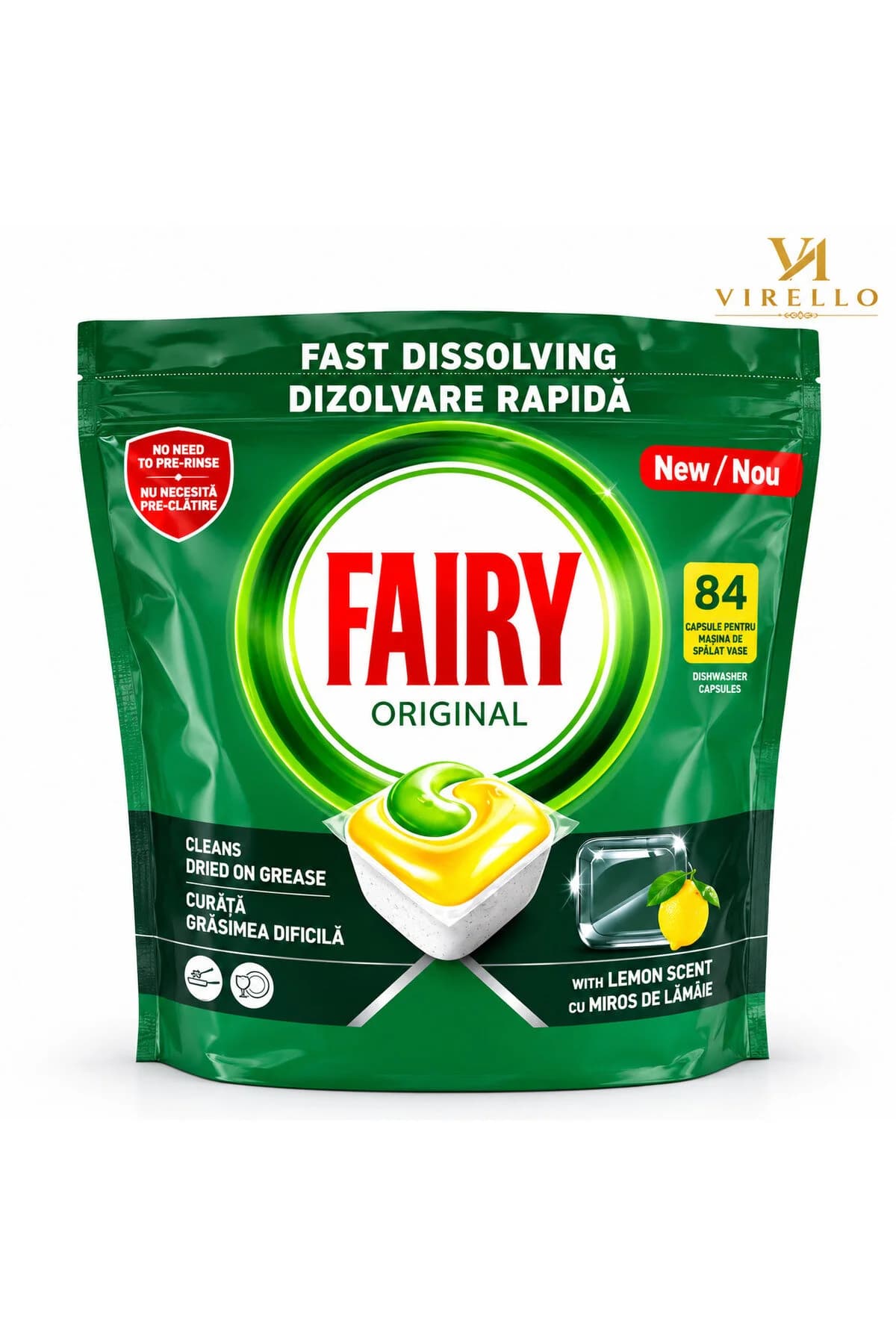 Original All in One Lemon – Capsule pentru Mașina de Spălat Vase, 84 Bucăți