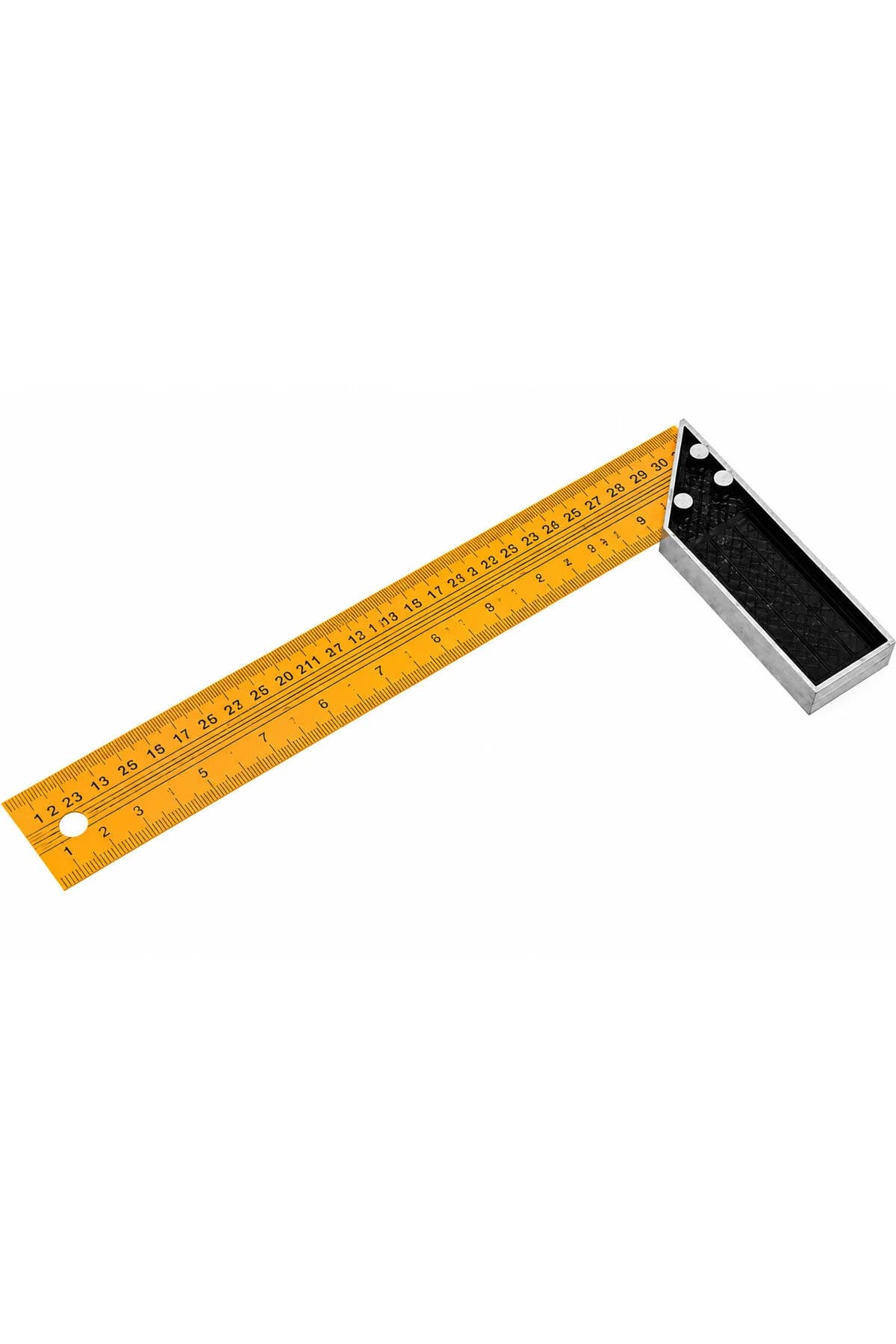 Echer dulgher 300 mm, riglă gradată pentru măsurare și marcare unghi 90°, mâner robust