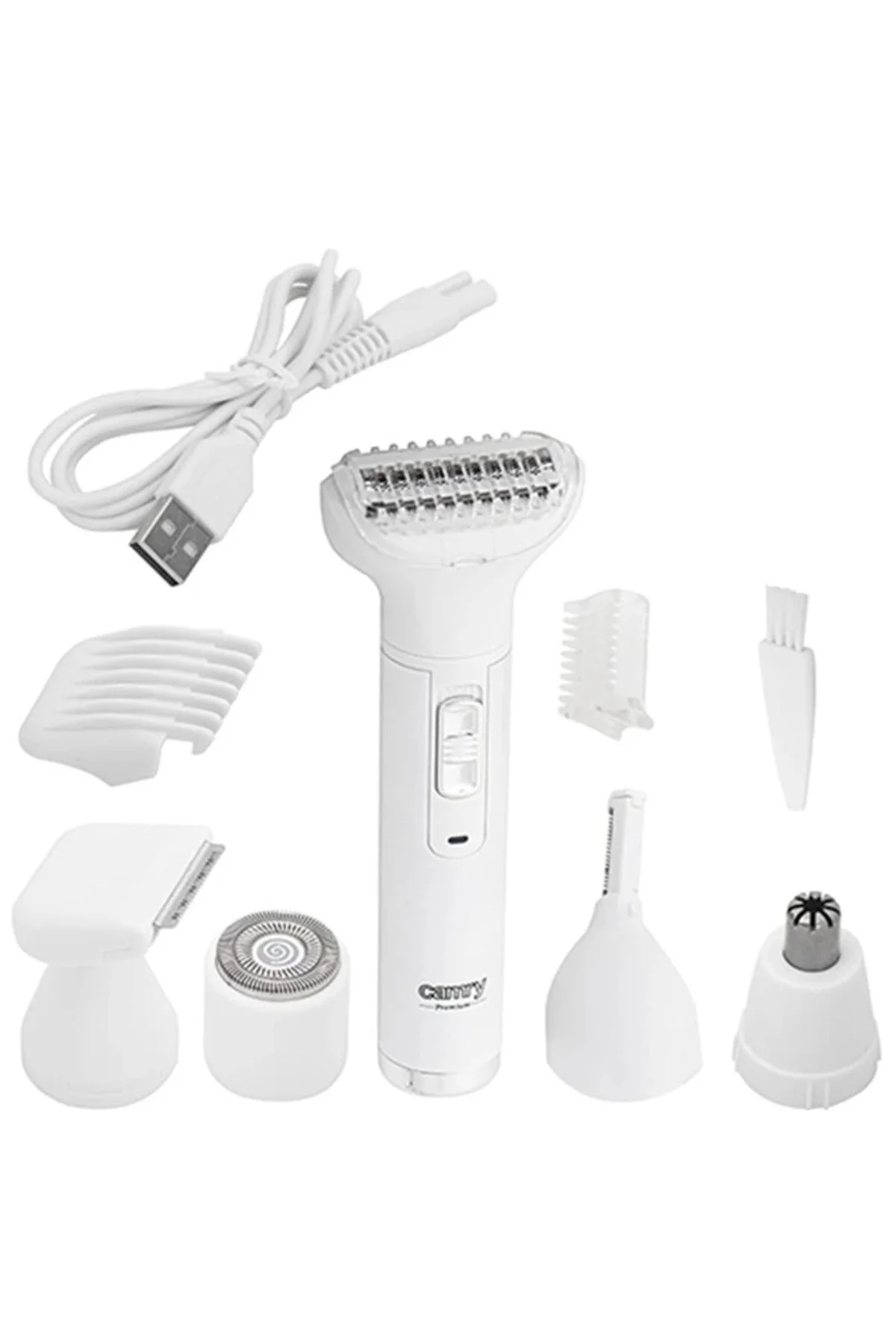 Set de tuns multifuncțional 5-în-1 Adler/Camry: Cap de ras, Trimmer pentru nas, Trimmer pentru sprâncene, Trimmer pentru perciuni, Accesorii versatile, Ideal pentru o îngrijire personală completă