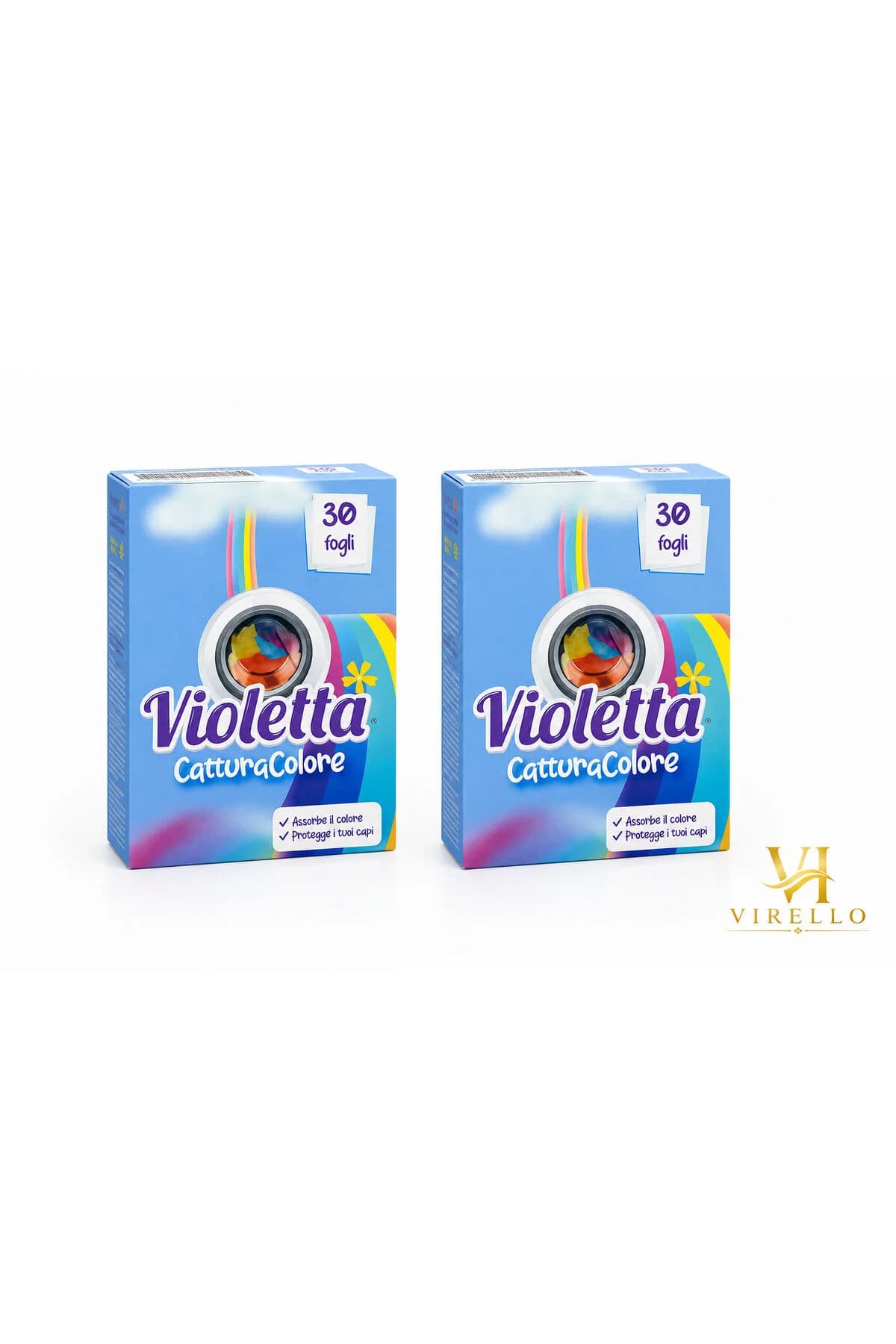 Set 2 Cutii CatturaColore, Șervețele Captatoare de Culoare pentru Rufe, 30 Foi/Cutie, 60 Foi Total