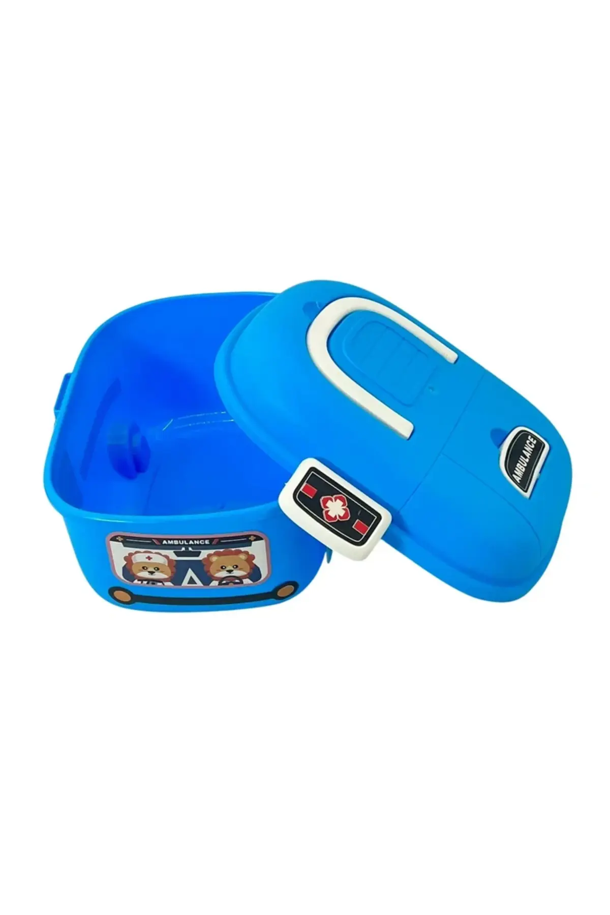 Ambulanță de jucărie tip valiză – Portabilă, cu compartimente interioare, design ergonomic pentru copii de 3+ ani