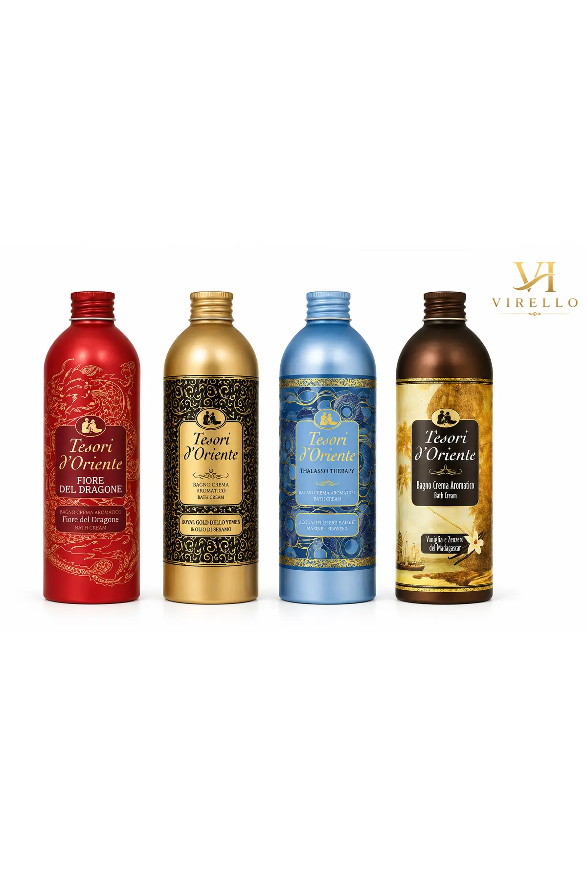 Set 4 geluri de duș Tesori d’Oriente, 500 ml fiecare
