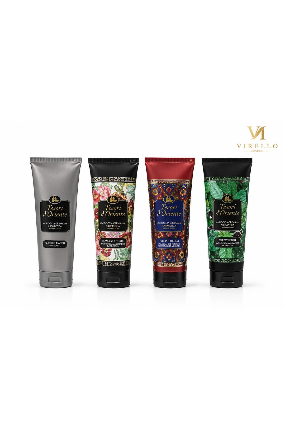 Set 4 geluri de duș Tesori d’Oriente, 250 ml fiecare