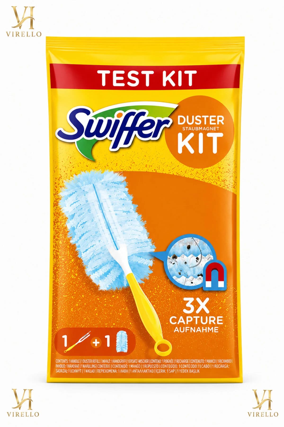 Duster Test Kit – Pămătuf pentru Praf cu Mâner și 1 Rezervă, Trap & Lock