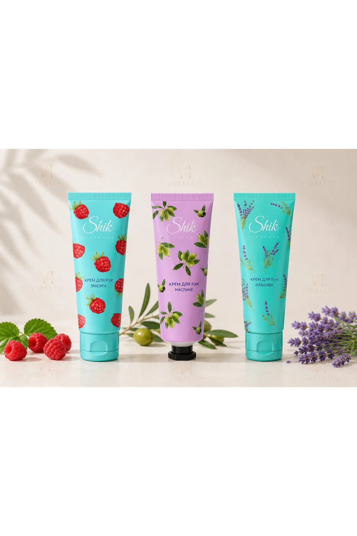 Set 3 Creme de Mâini Shik, Zmeură, Măsline & Lavandă, 75 ml/buc – 225 ml