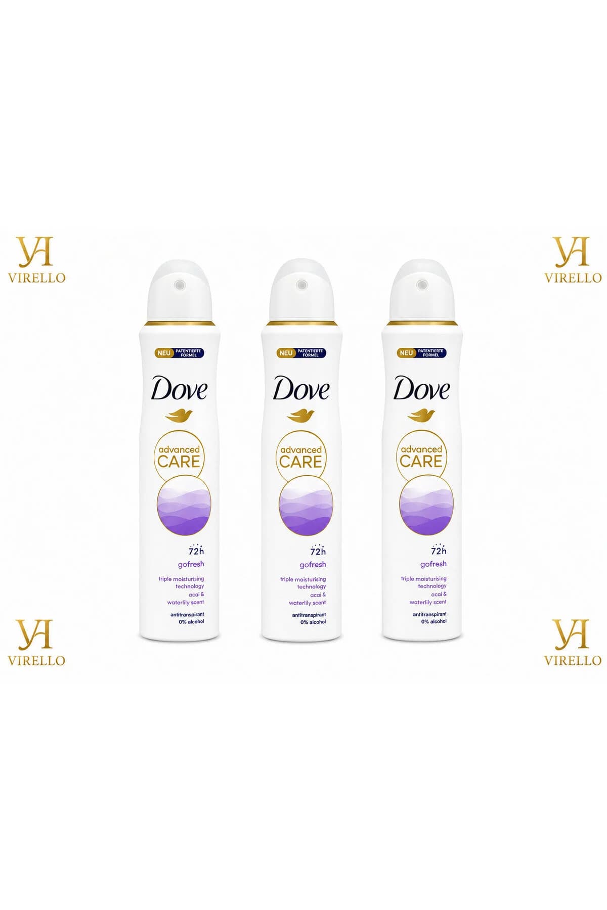 Set 3x Advanced Care Go Fresh – Deodorant Spray Femei, Acai & Waterlily, Protecție 72h