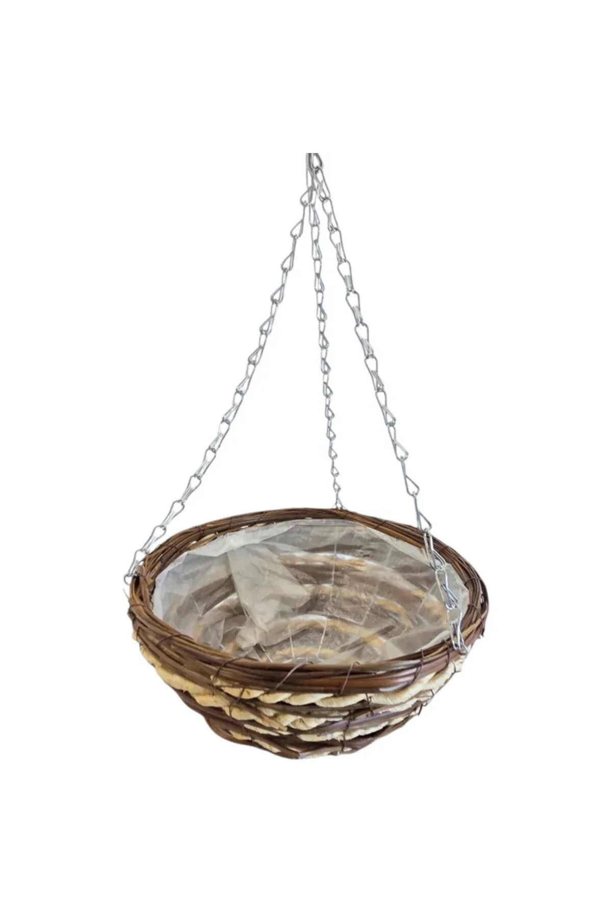 Ghiveci suspendat pentru flori și plante 30 x 14 cm, Ghiveci decorativ cu lanț pentru balcon, terasă și grădină