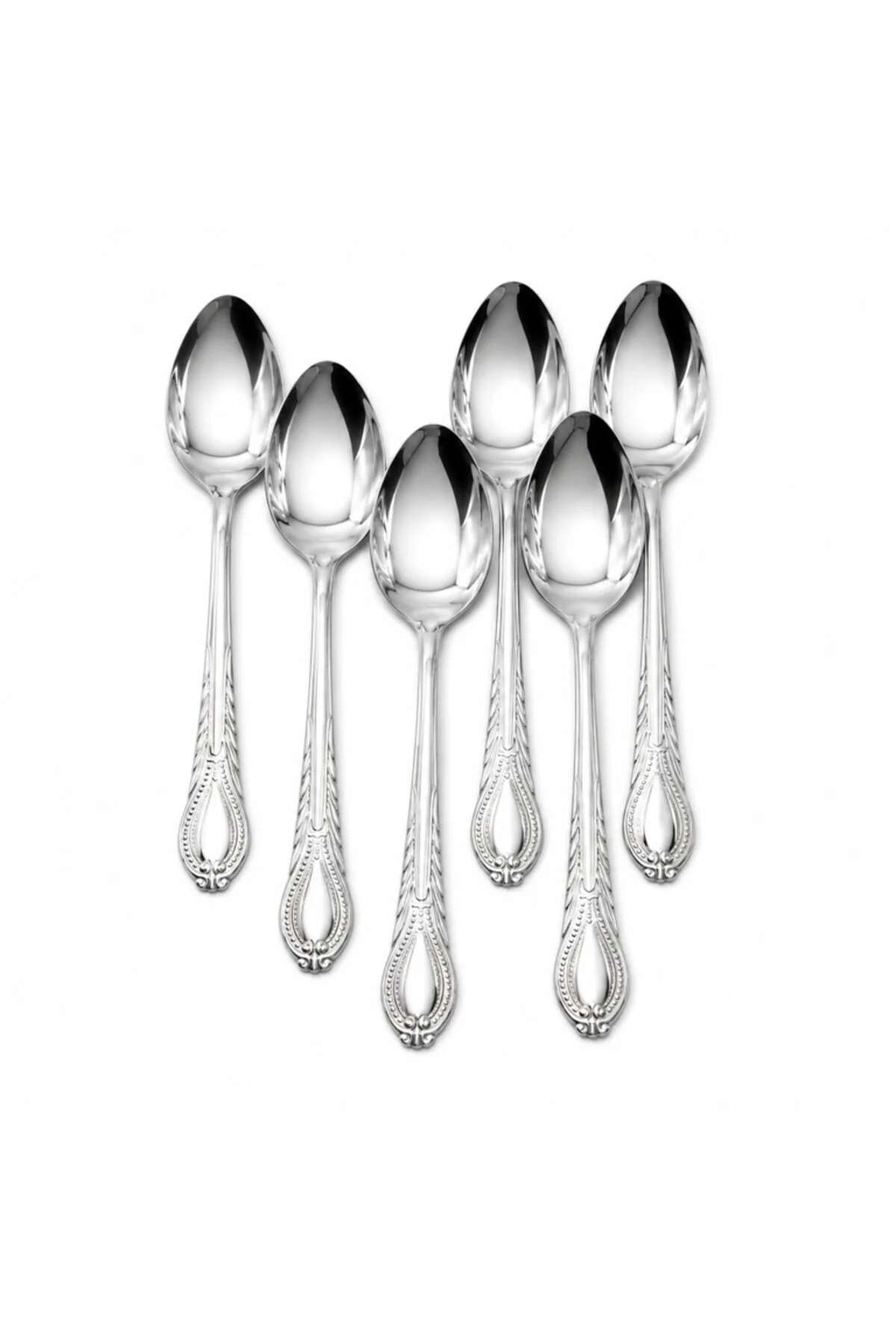 Set de tacâmuri din oțel inoxidabil, 12 piese, linguri și furculițe pentru servire la masă, design clasic cu mâner decorativ, pentru uz zilnic și ocazii speciale
