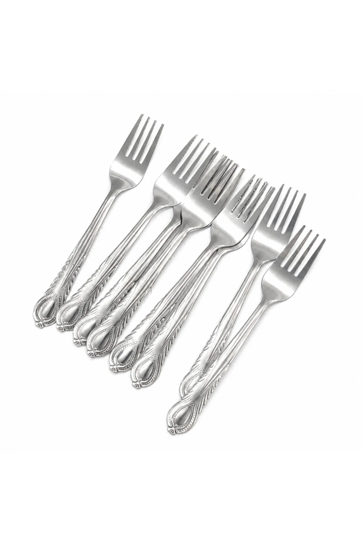 Set de 12 furculițe din oțel inoxidabil – Model decorativ clasic, ideal pentru mese zilnice sau ocazii speciale