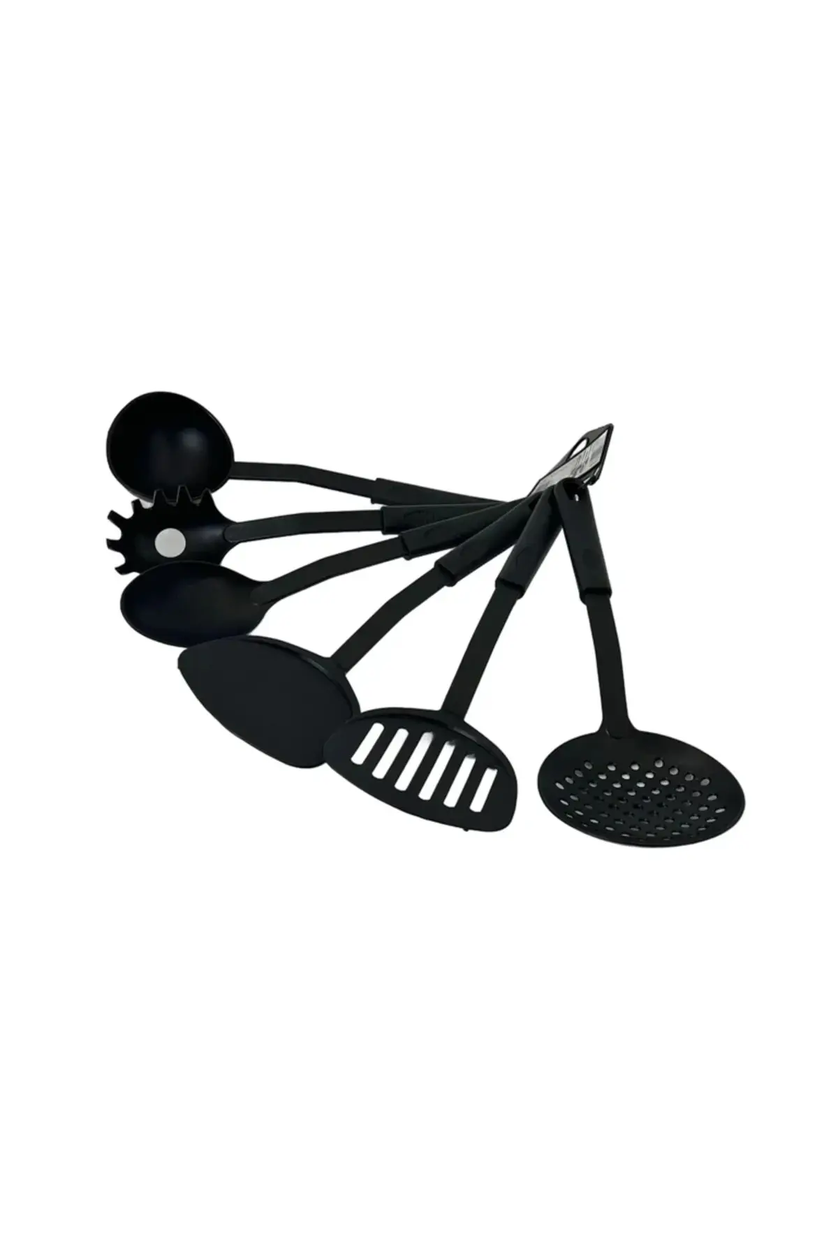 Set de 6 ustensile de bucătărie din nailon – Negre, Rezistente la temperatură, Ideale pentru gătit zilnic și tigăi antiaderente