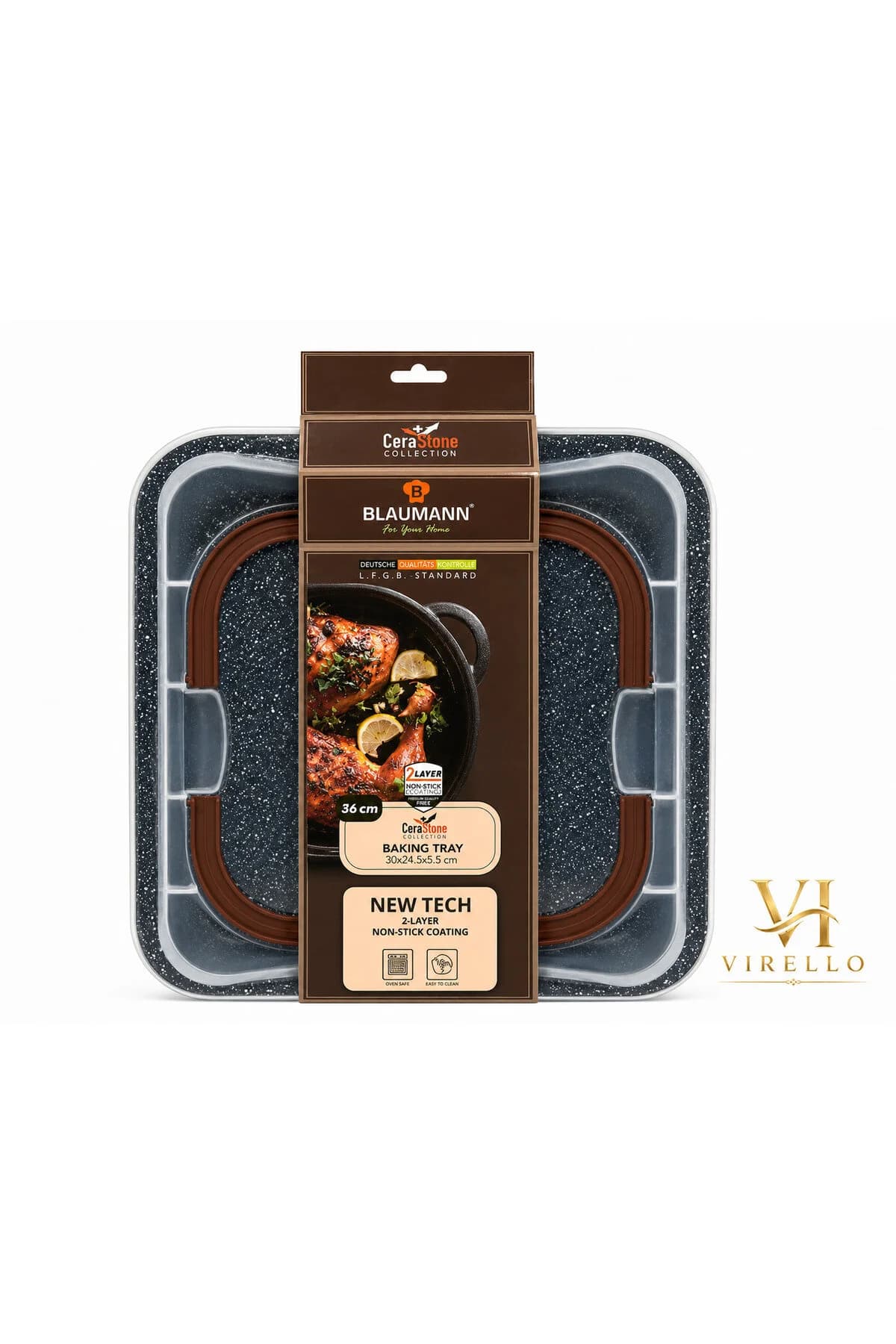 TAVA INALTA CERAMICA CU CAPAC 36X24.5X5.5 CM BL-3891