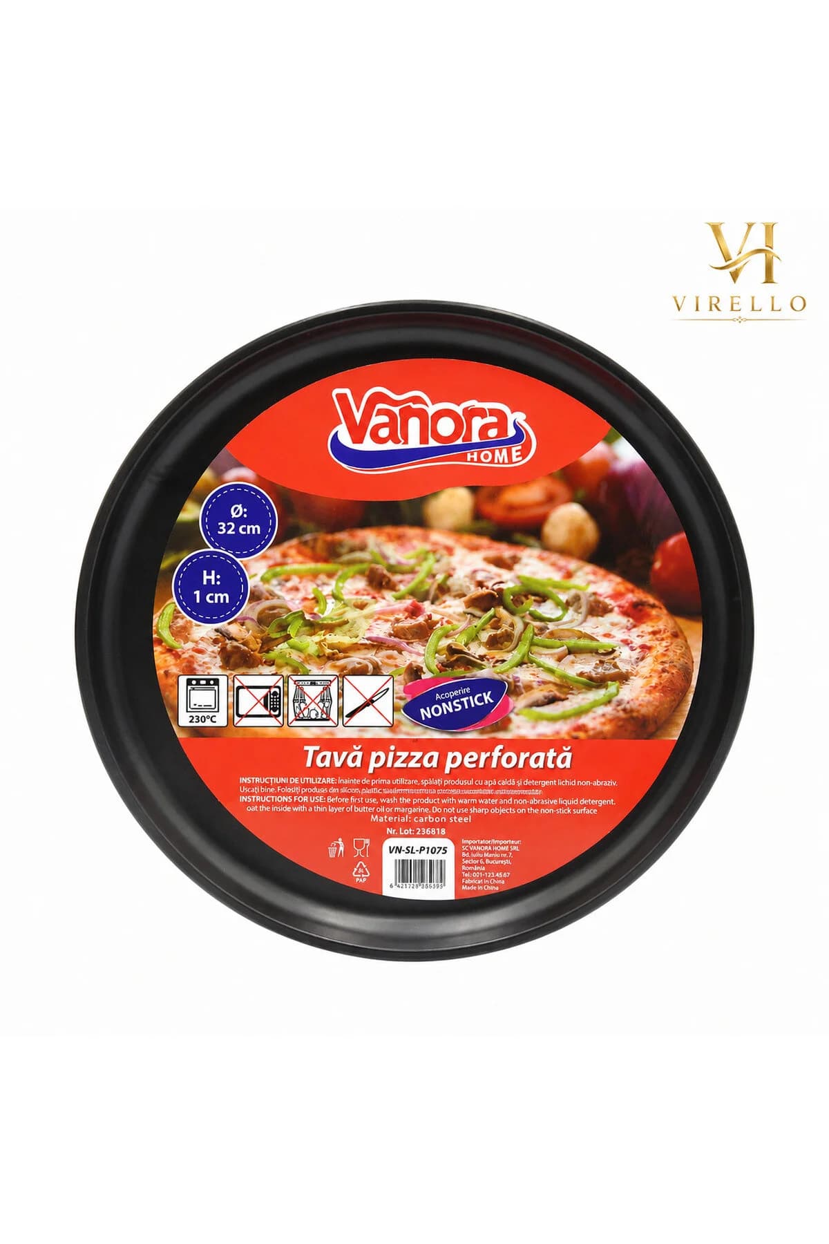 TAVA PIZZA PERFORATA 32X1CM VN-SL-P1075