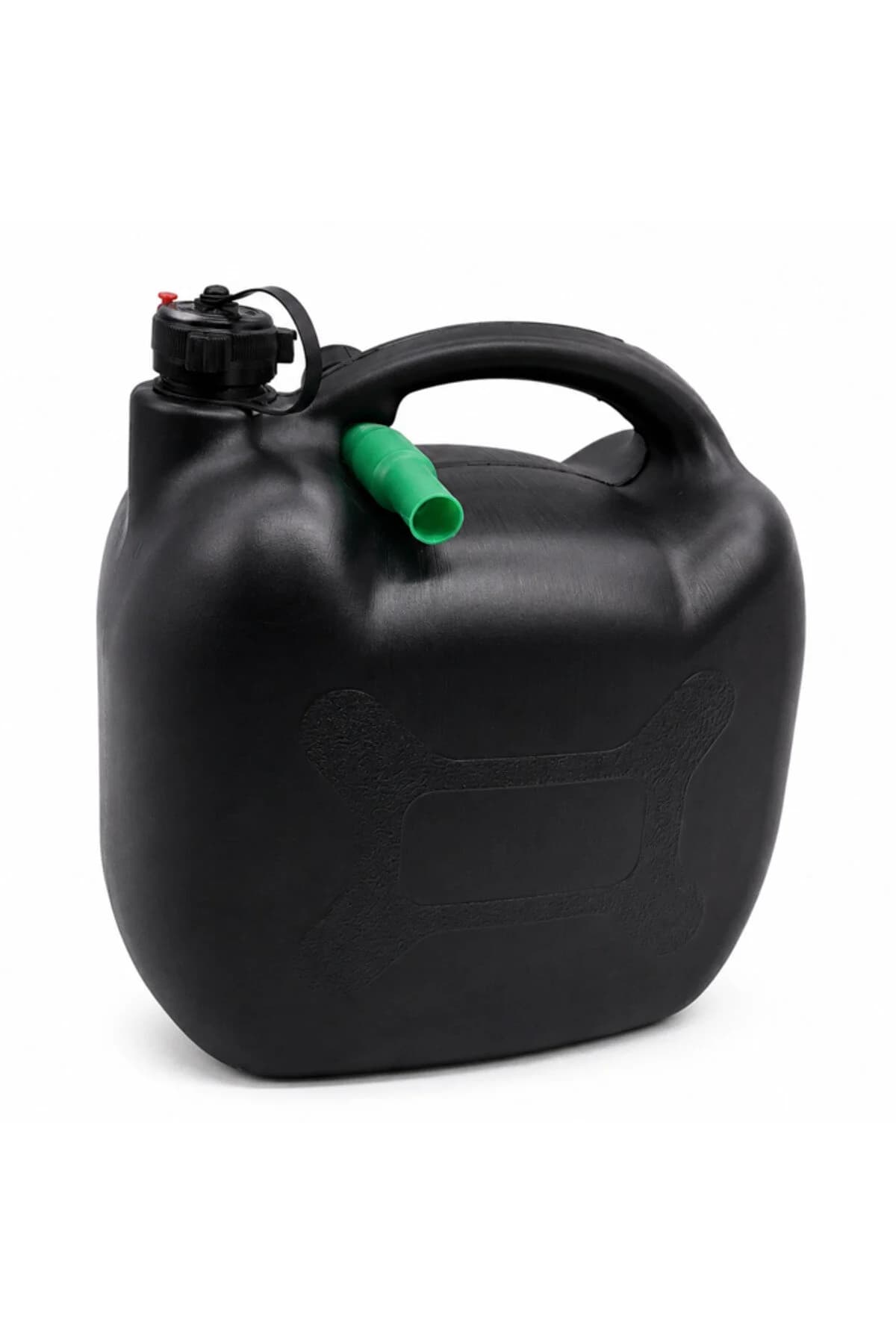 Bidon de plastic de 10L pentru combustibil și lichide, cu gură de turnare și mâner ergonomic, rezervor portabil pentru transportul combustibilului, negru.