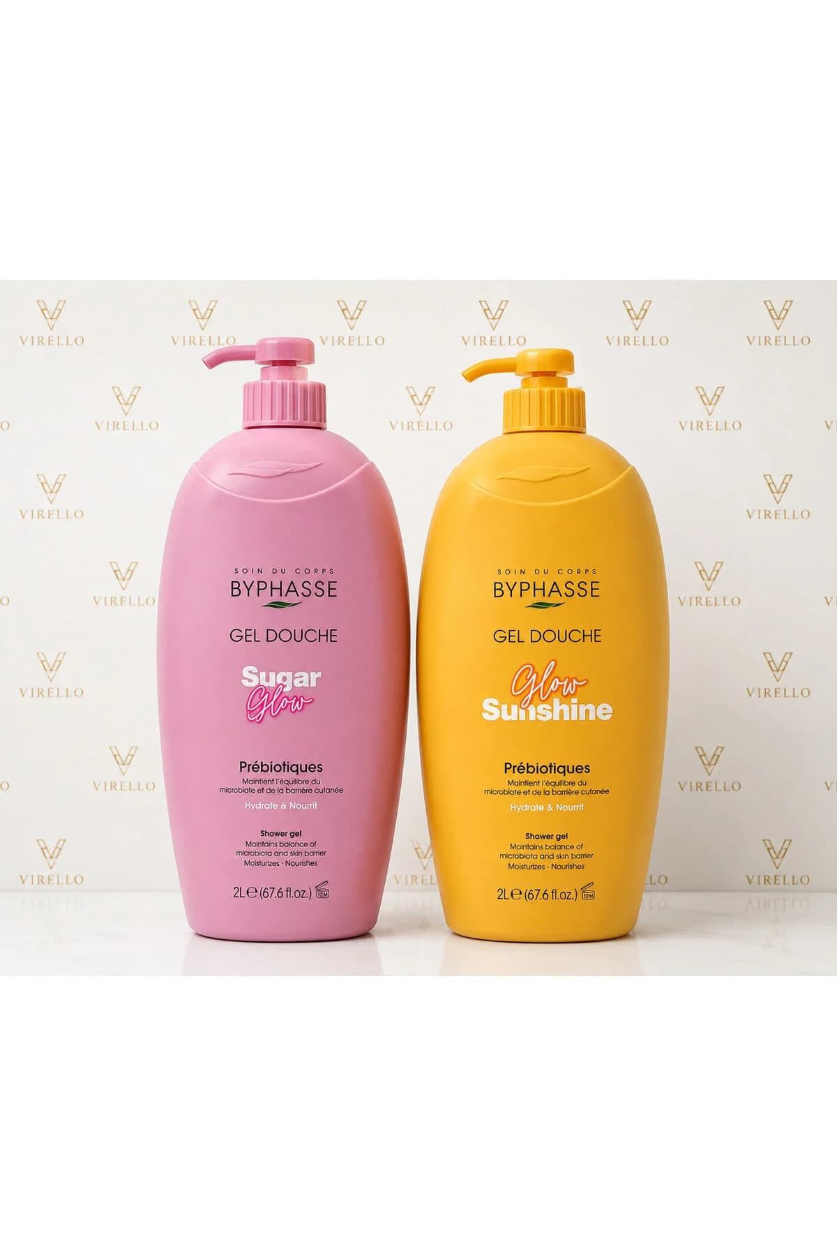Set 2 Geluri de Duș Glow, Sugar Glow & Sunshine, cu Prebiotice, 2 x 2 L