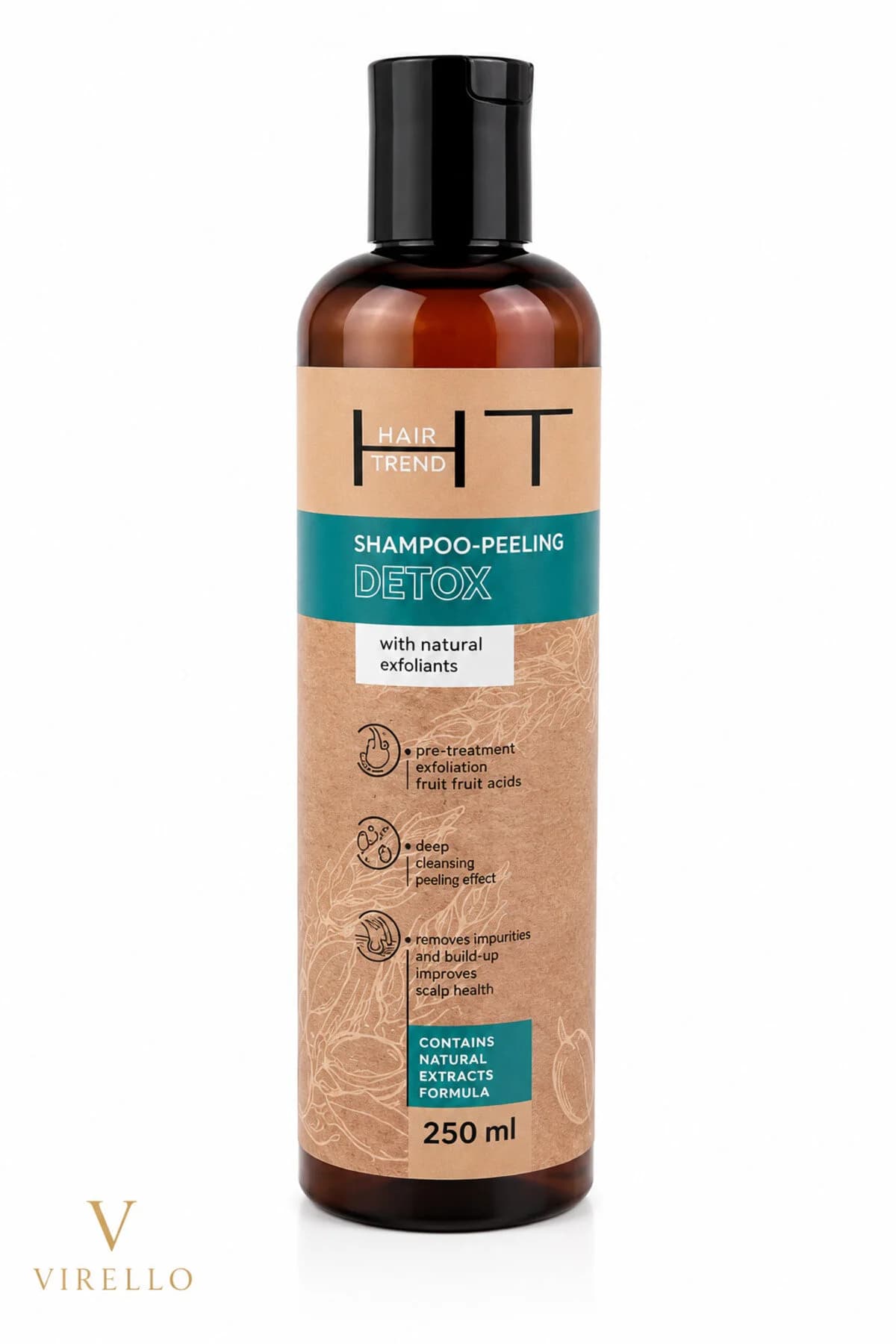Șampon Peeling Detox HIT Hair Trend cu Exfolianți Naturali, Curățare Profundă a Scalpului, 250 ml