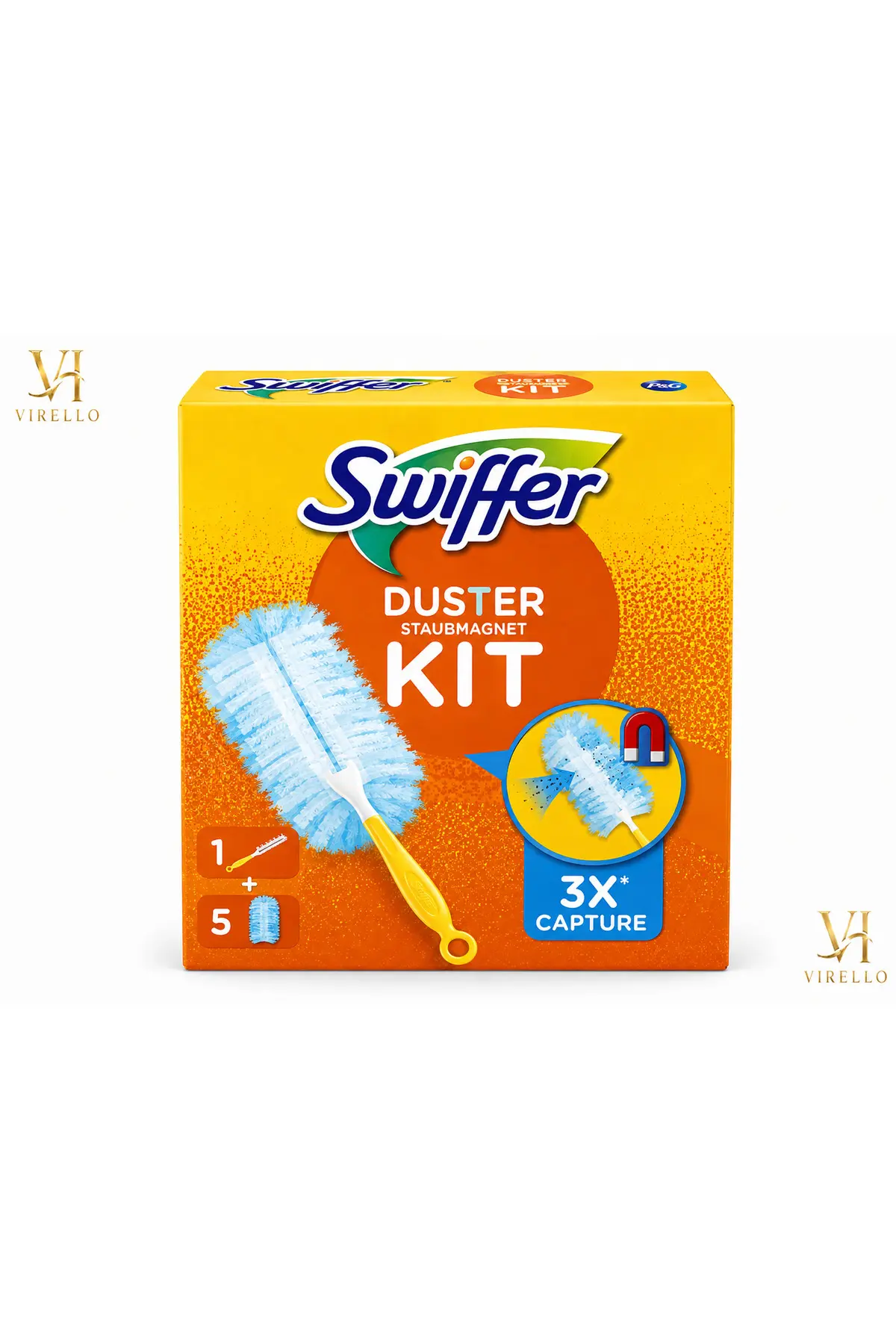 Duster Kit – Pămătuf pentru Praf cu Mâner și 5 Rezerve, 3X Capture