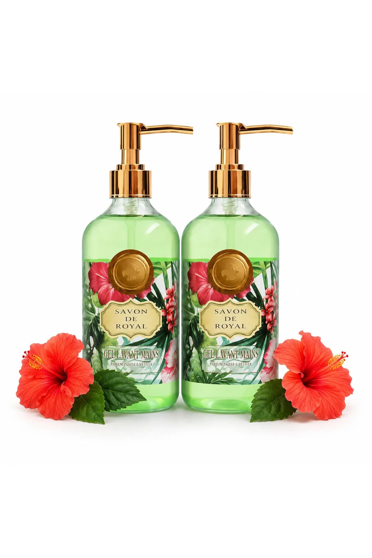 Set 2 Săpunuri Lichide Savon de Royal, Gel pentru Mâini cu Pompă, Aromă Florală, 500 ml/buc