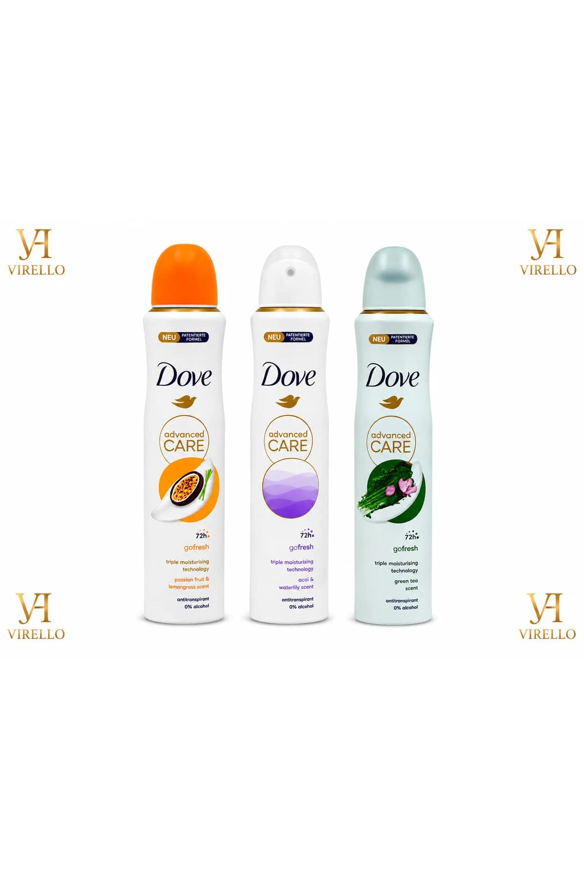 Set Mixt 3x Advanced Care Go Fresh – Deodorant Spray Femei, 3 Arome, Protecție 72h