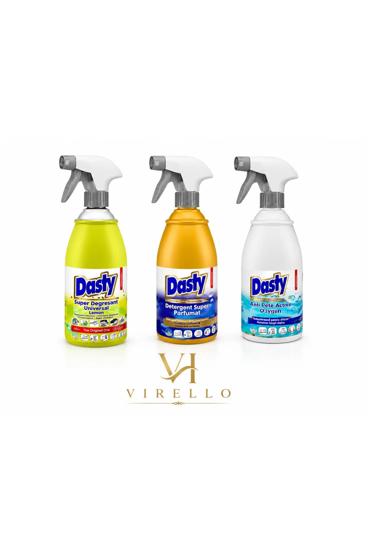 Set 3 Produse Curățenie – Super Degresant Universal Lemon 700 ml + Detergent Super Parfumat + Anti Pete Active Oxygen 600 ml