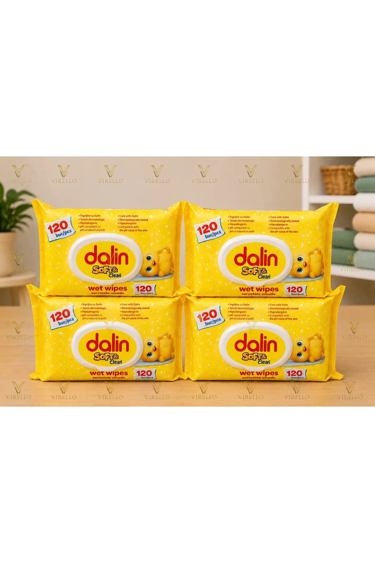 Șervețele umede pentru bebeluși 4x 120 bucăți Curățare delicată