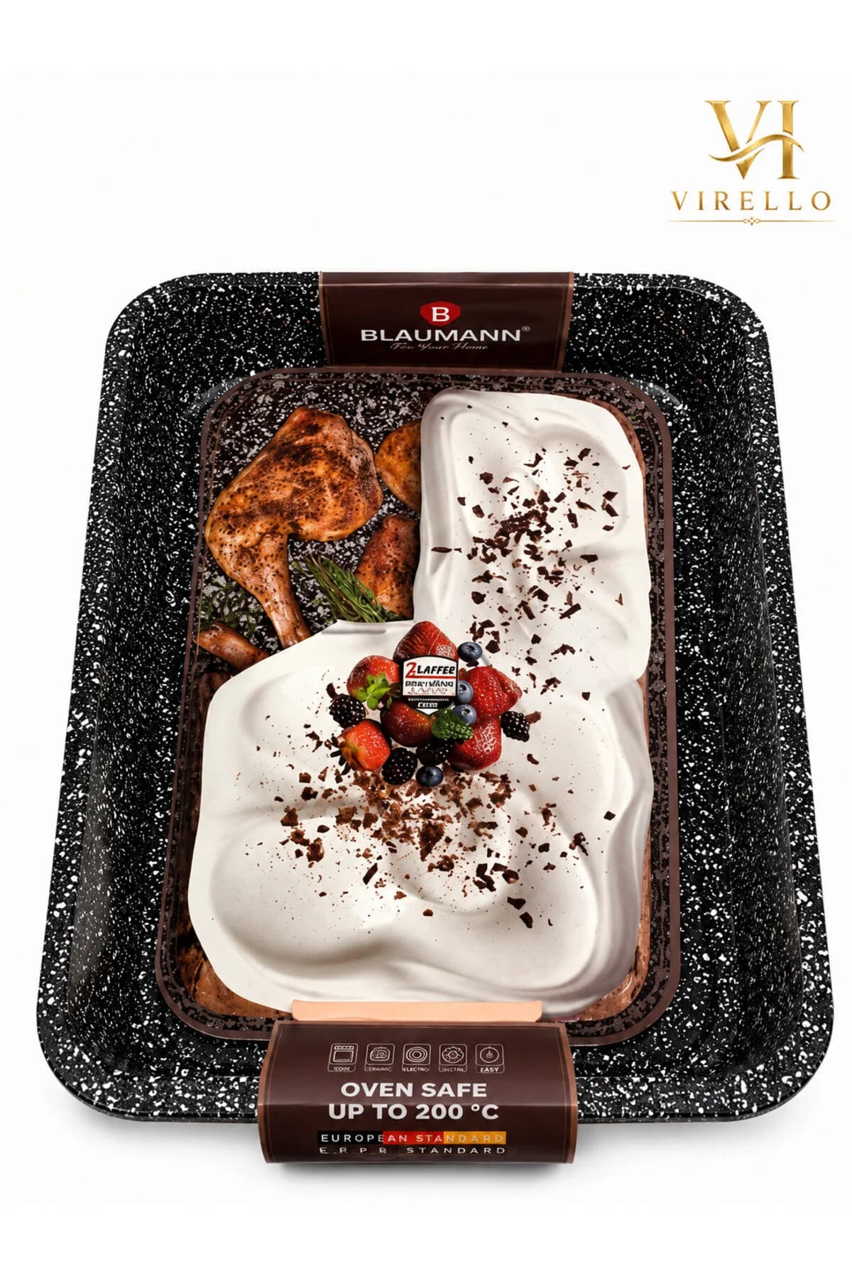 TAVA INALTA ALL TURNAT CERAMICA 40X28X7 CM BL-3890