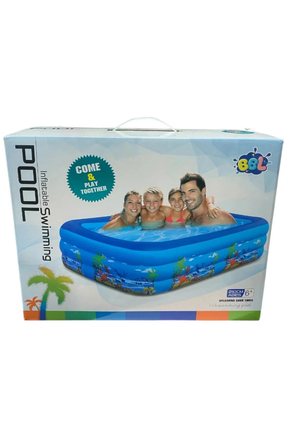 Piscină multicoloră 260cmx165cmx54cm