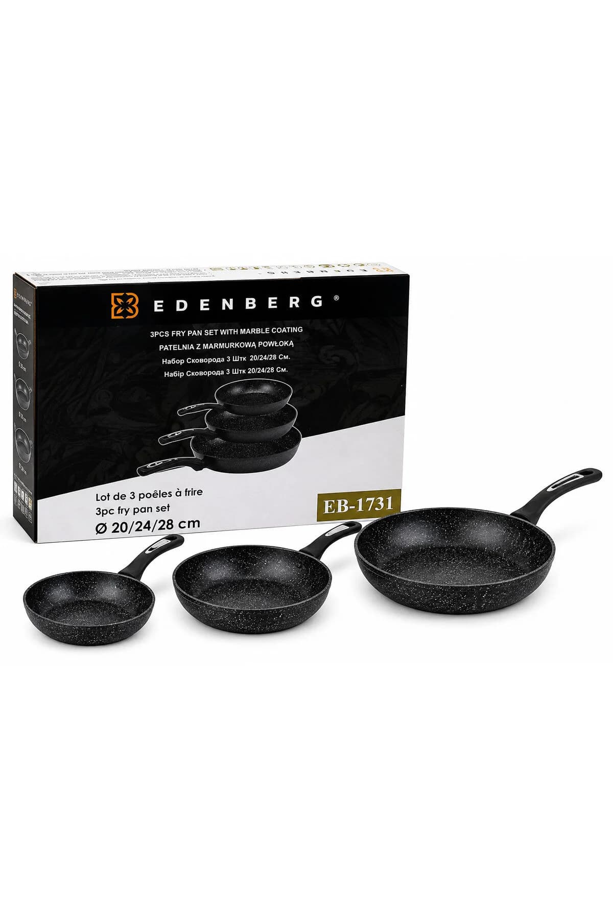 SET TIGAI 3PCS ALUMINIU MARMURAT 20/24/28CM EB-1731