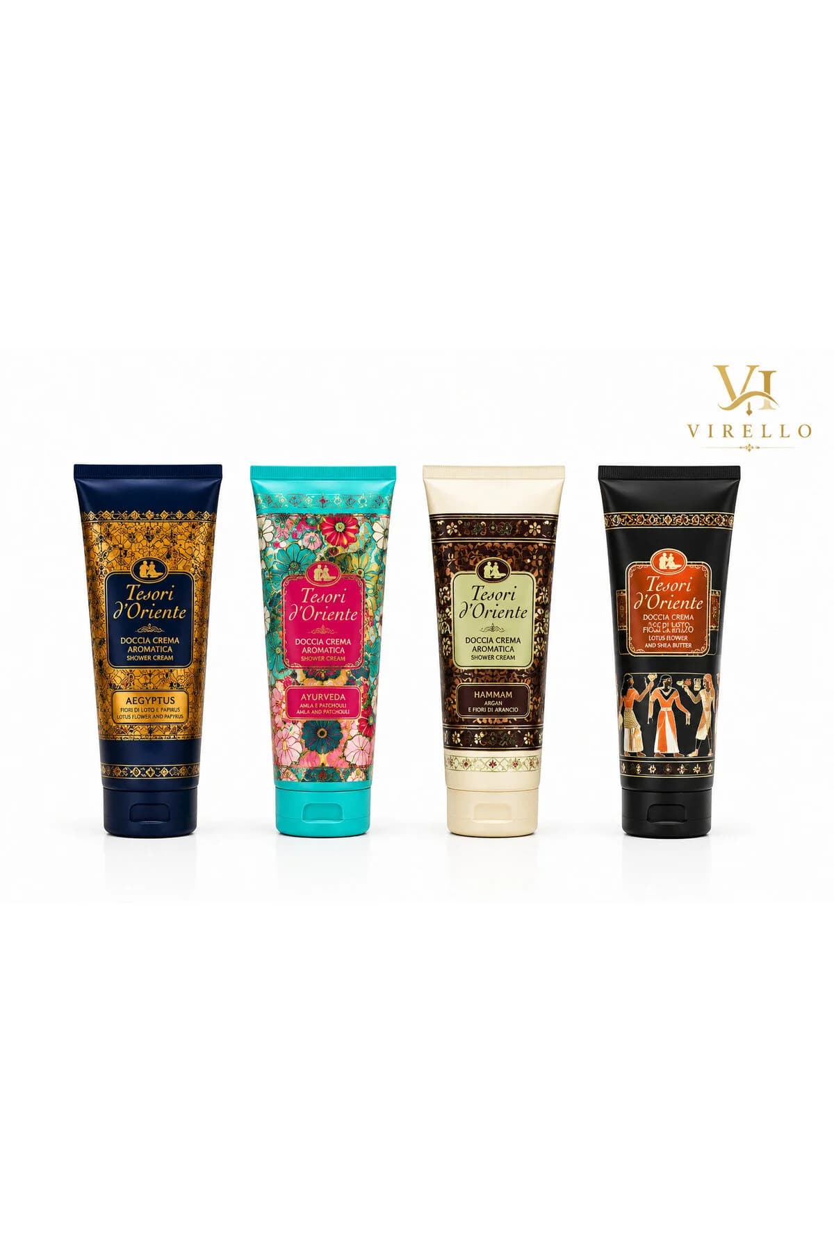 Set 4 geluri de duș Tesori d’Oriente, 250 ml fiecare
