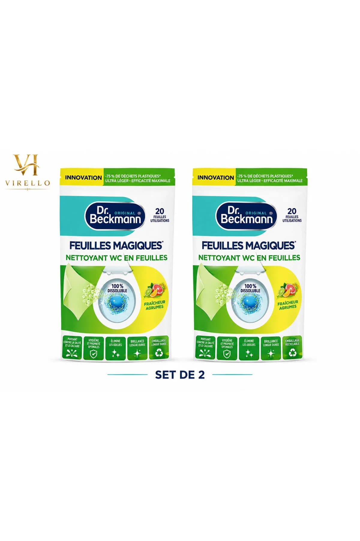 Set 2 produse Dr. Beckmann, soluție întreținere mașină de spălat Ocean Breeze + detartrant aparat de cafea, 2 x 250 ml