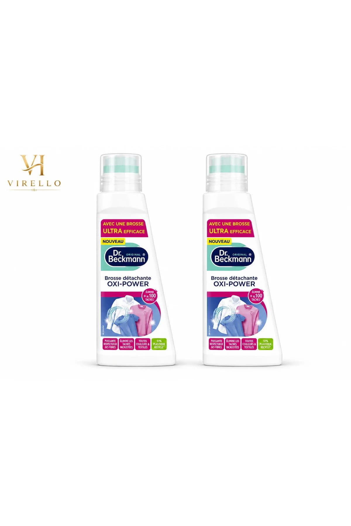 Set 2 x Dr. Beckmann OXI-POWER Soluție cu Perie pentru Îndepărtarea Petelor, 250 ml/buc, 500 ml