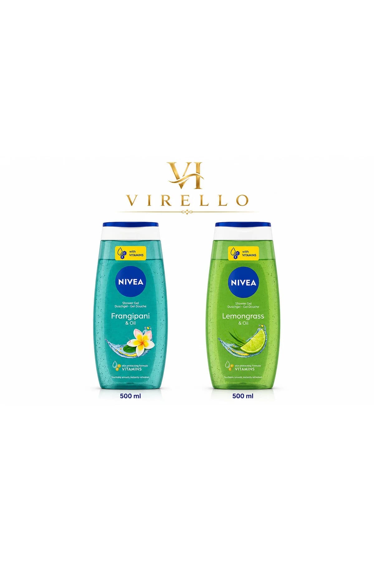 Set 2 Geluri de Duș 500 ml – Frangipani & Oil și Lemongrass & Oil