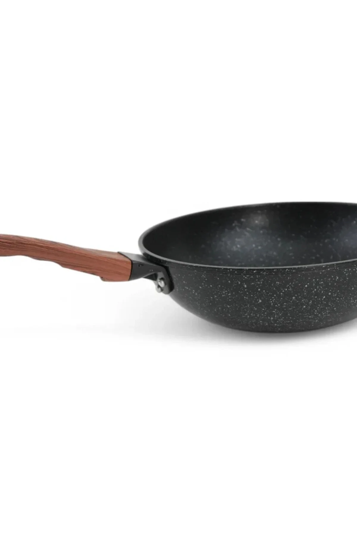 Tigaie antiaderentă tip granit de 30 cm cu mâner cu imitație de lemn – Durabilă, elegantă și ușor de curățat
