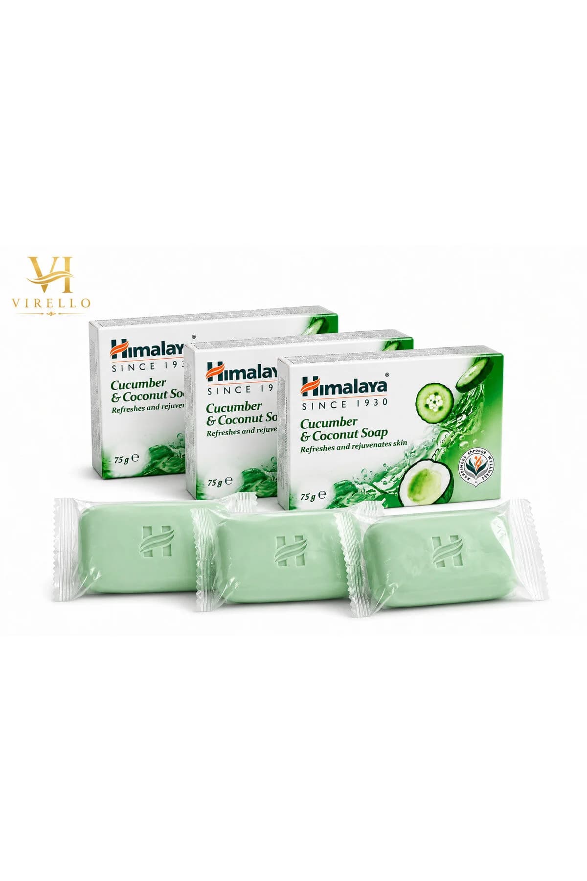 Set 3 x Săpun Cucumber & Coconut, cu castravete și cocos, 75 g/buc