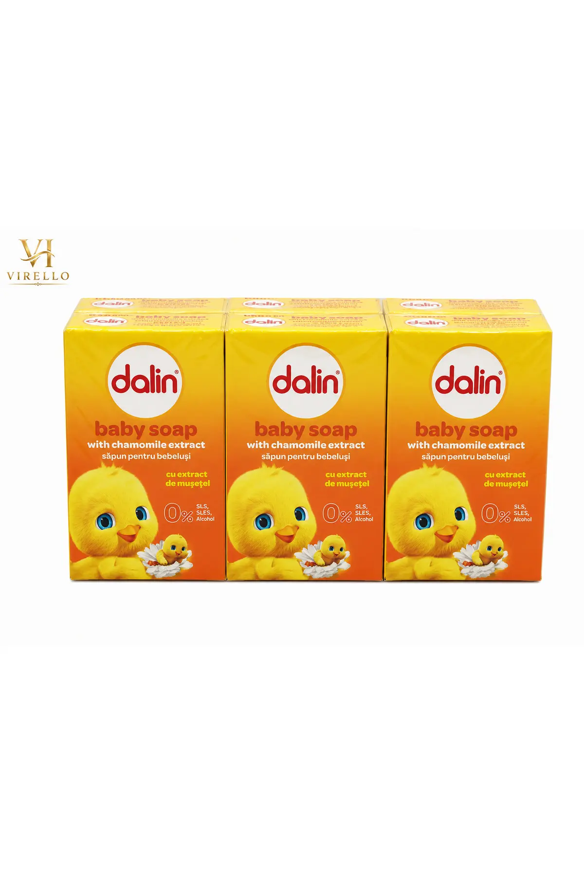 Set 3 x 100 g Săpun pentru bebeluși Baby Soap cu extract de mușețel, 0% SLS, SLES și alcool