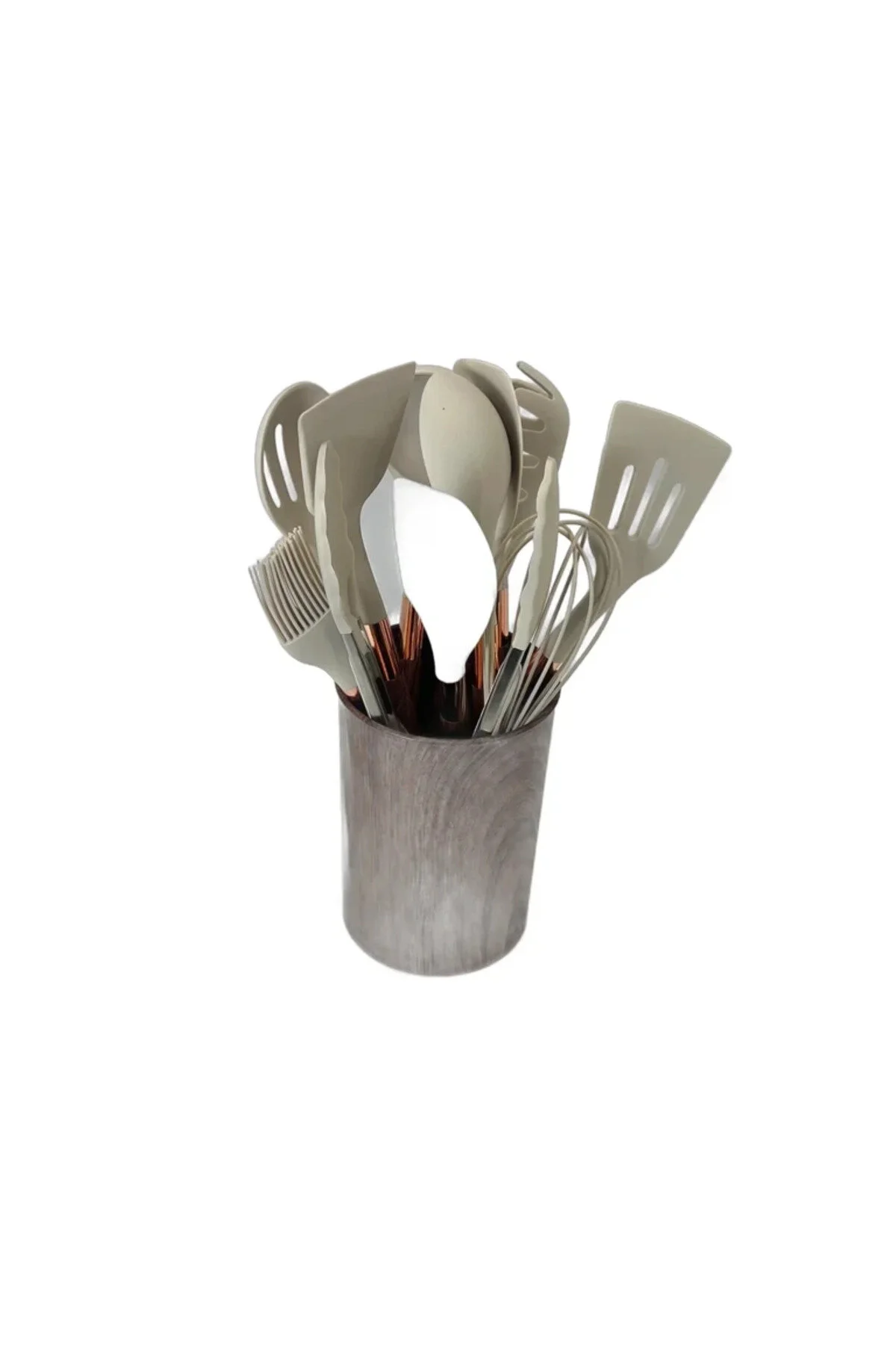 Set de 12 ustensile de bucătărie cu suport practic, ideal pentru gătitul zilnic, accesorii durabile pentru prepararea rapidă a alimentelor.