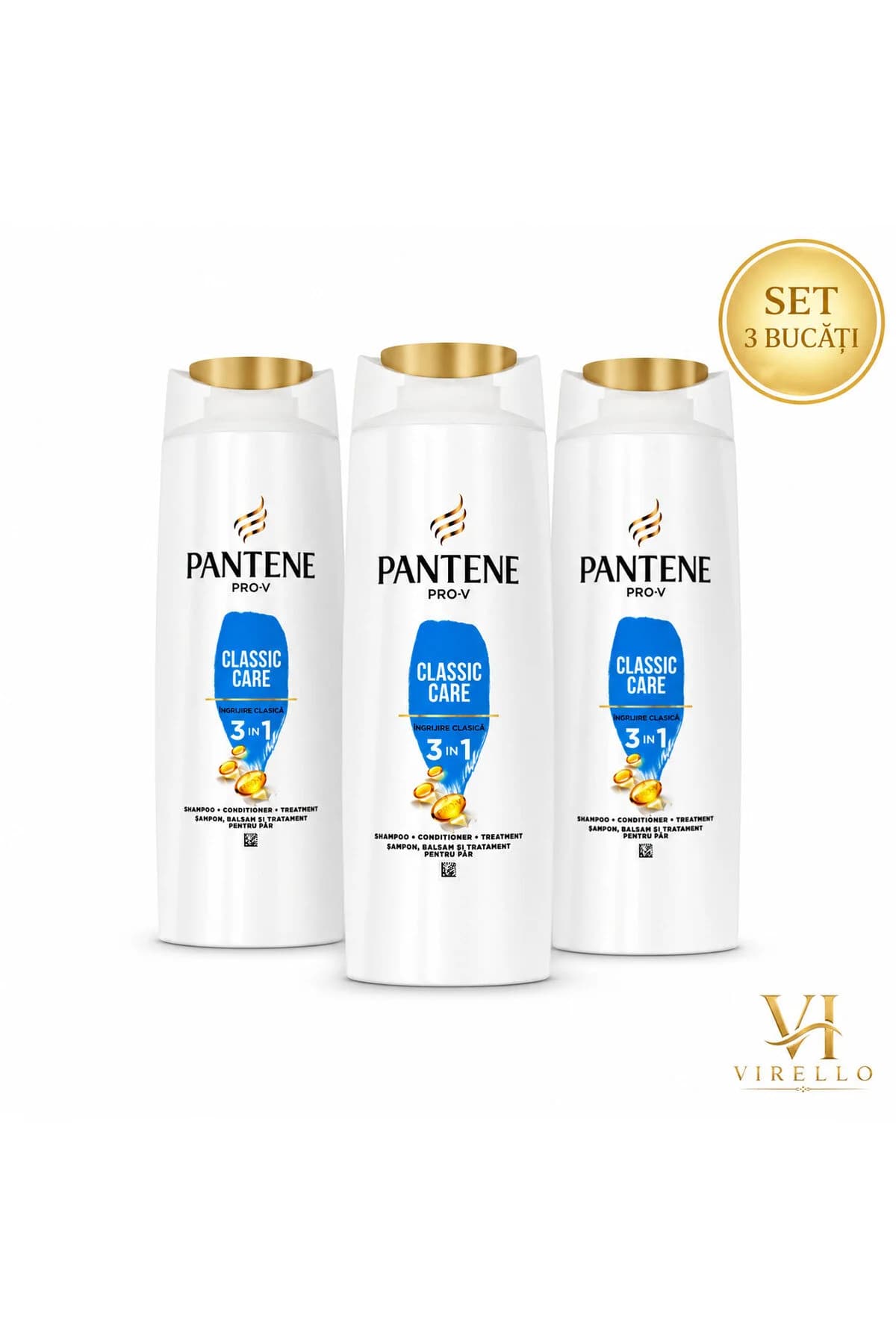 Set 3 x Pro-V Classic Care 3 în 1 Șampon, Balsam și Tratament