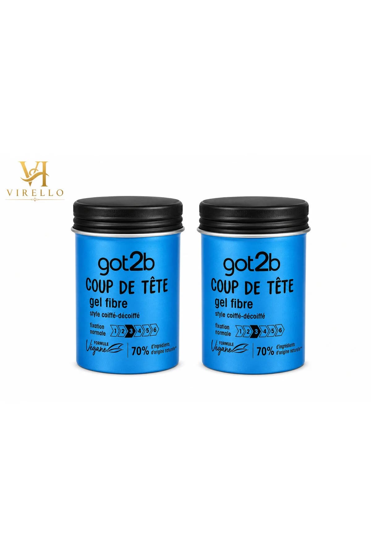 Set 2 x Gel de Păr Coup de Tête Gel Fibre, Fixare 3, 100 ml/Buc