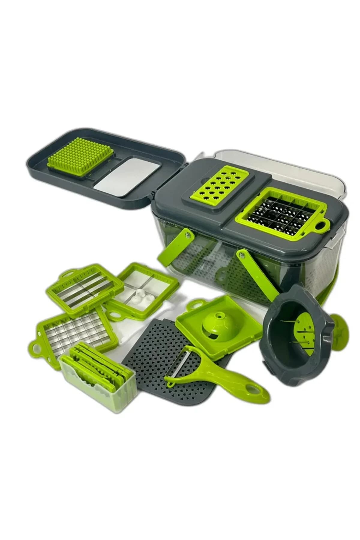 Set de răzătoare multifuncționale cu bol și accesorii – 8 piese, ideal pentru feliere, răzuire, stoarcere și depozitare