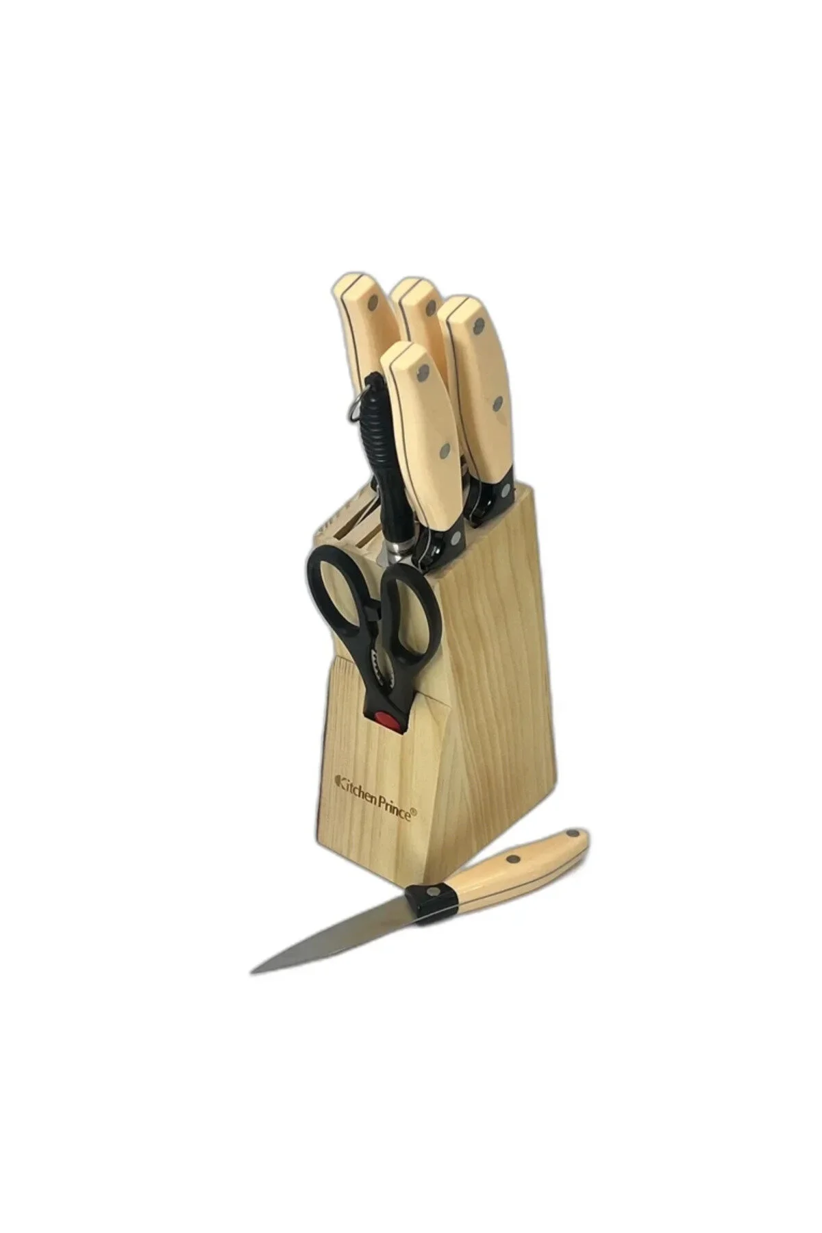 Set de cuțite cu suport din lemn – Cuțite durabile din oțel inoxidabil, mânere ergonomice, organizare practică