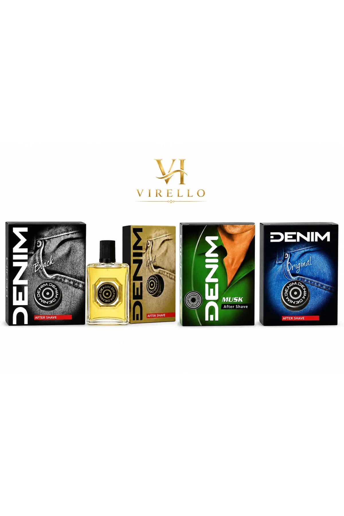 Set After Shave pentru bărbați, 4 arome – Black, Gold, Musk și Original, 4 x 100 ml