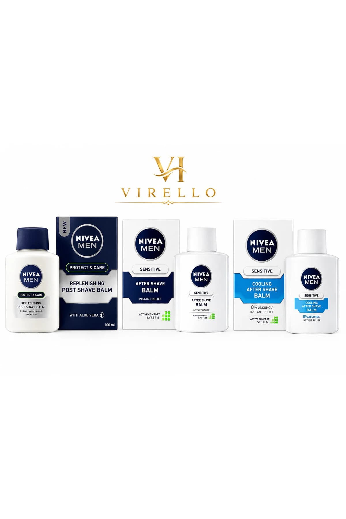 Set 3 Balsamuri After Shave pentru Bărbați – Protecție și Îngrijire, Sensitive și Sensitive Cooling, 100 ml fiecare